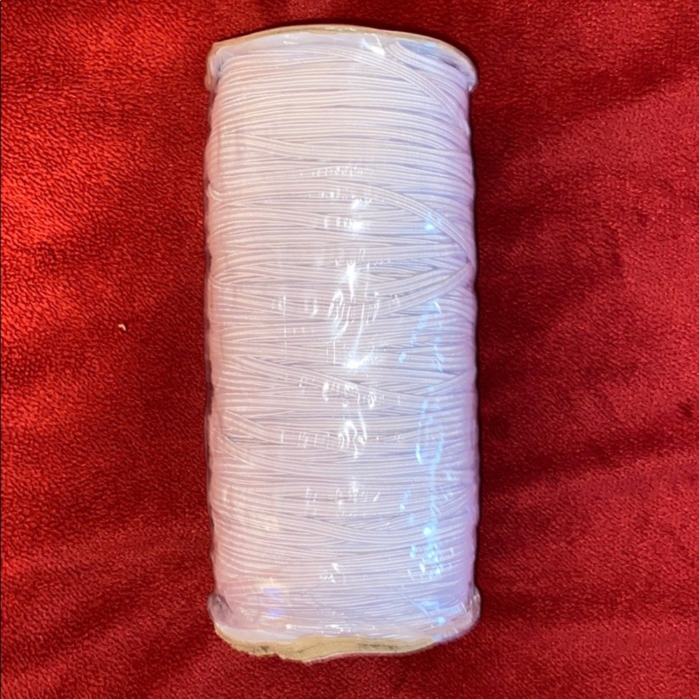 1/8” 3mm White Elastic Spool 200 Yards